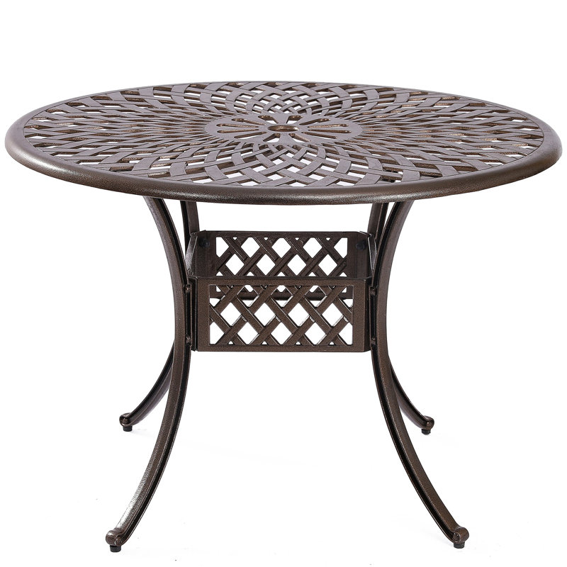 Table de salle à manger en fonte d'aluminium, Bronze