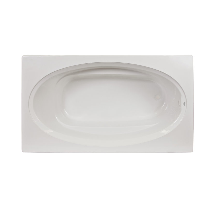 Signature® 72" x 42" Drop In Bathtub, White, Right