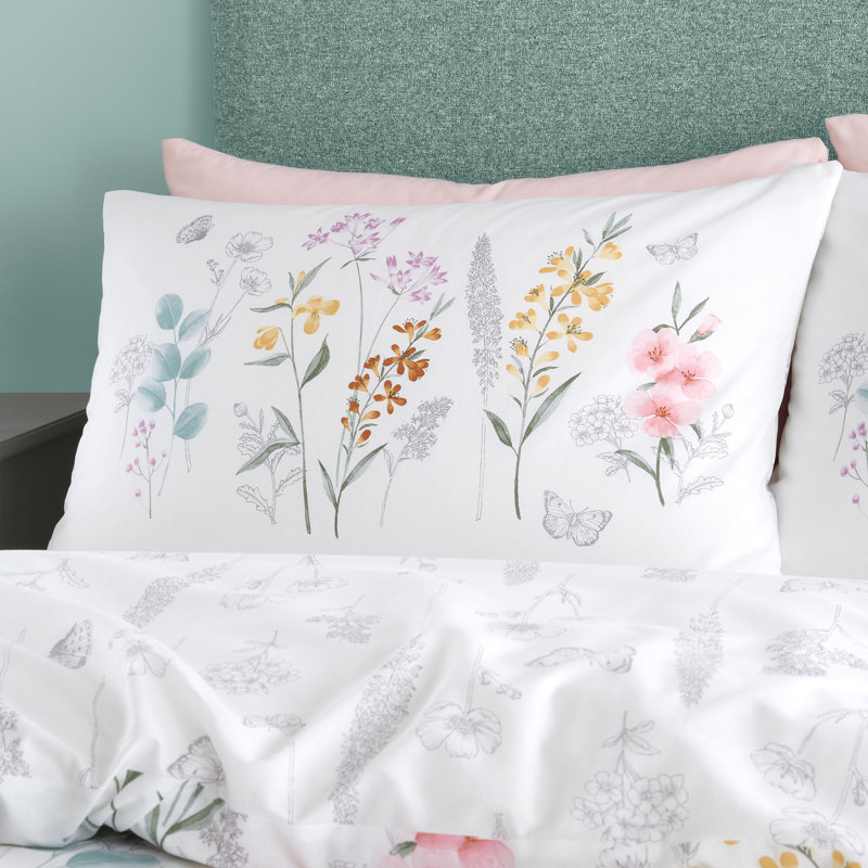 Emilia Floral Reversible Duvet Cover Set, Double - 2 Standard Pillowcases