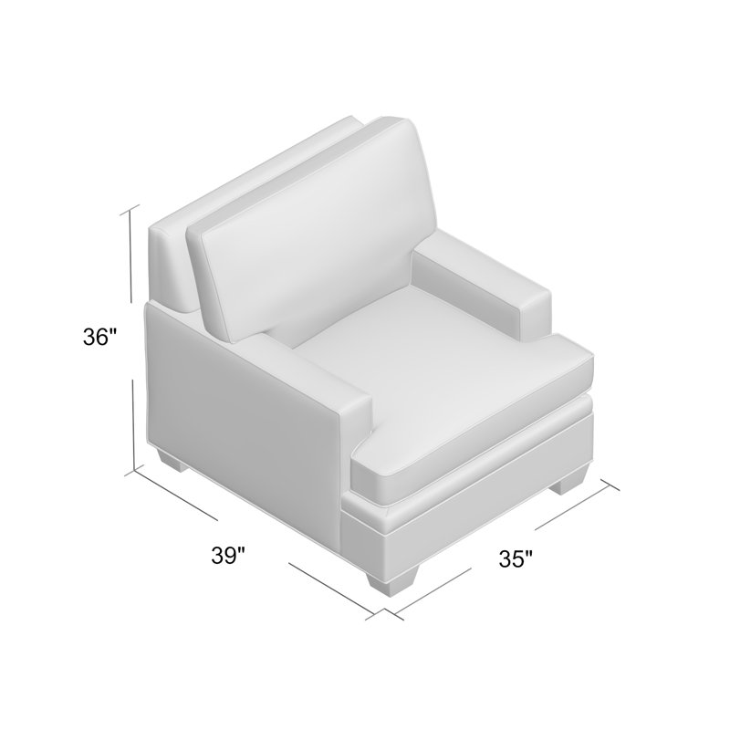 Fauteuil à coussins bas 35 po Columbia, Gris