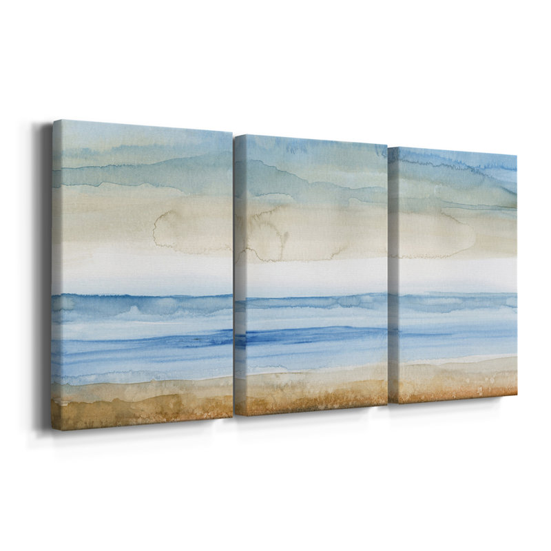 Bord de mer I - Toile tendue avec châssis de qualité supérieure - Prêt à être accroché, H 60 po x l 120 po x P 1 po