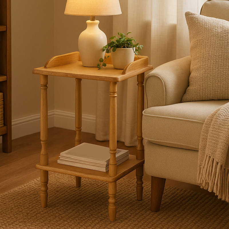 Solid Wood 2 Tier Plant Stand