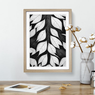 Monochrome Leaves - Framed Print