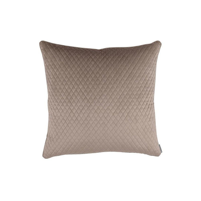 Valentina Quilted Medium Bed Pillow, Brown, European