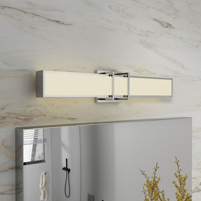 Aubrelle 1-Light Dimmable Vanity Light, LED Bath Bar, Chrome