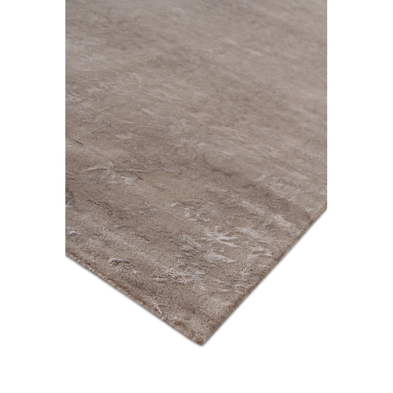 Damask Area Rug in Light Silver, Rectangle 10' x 14'