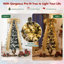 6-Foot Pre-Lit Flocked Christmas Tree with Urn Pot Base, Pinecones & Gold Ribbon Bow