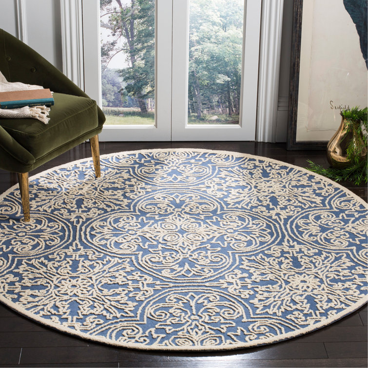 Marys Trace Hand Tufted Wool And Cotton With Latex Ikat Rug