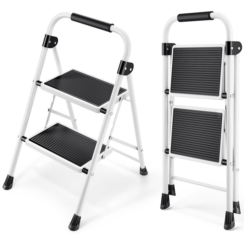 2 - Step Steel Folding Step Ladder, Red