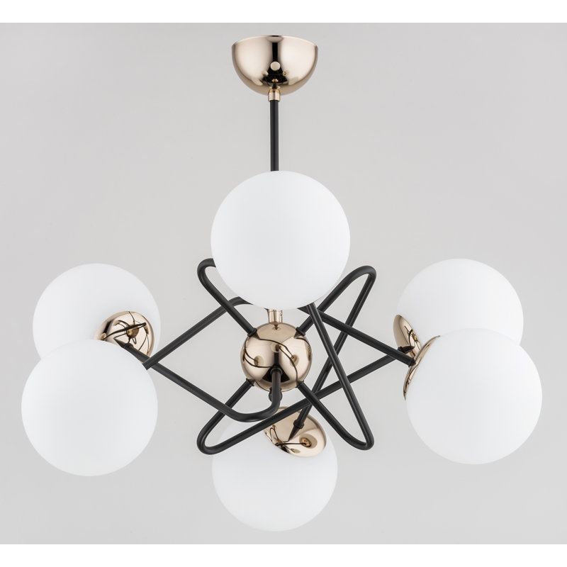 Savona 6 - Light Chandelier, Gold, White