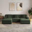 Canapé modulaire rembourré en velours côtelé 5 pièces Milbrey avec repose-pieds et coussins décoratifs Milbrey-799372300
