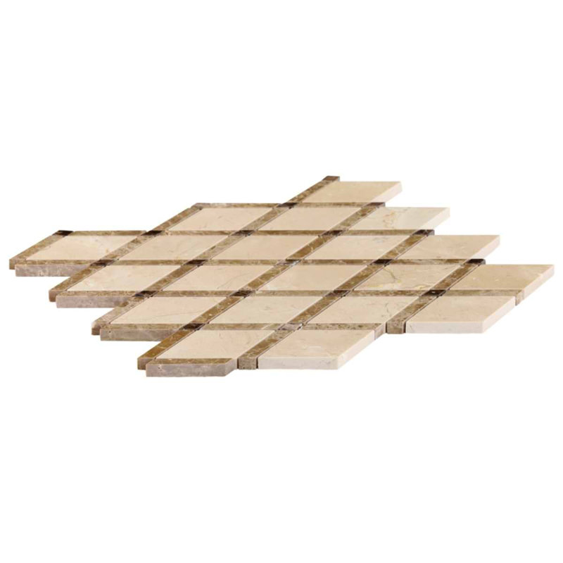 Imperial Blend Polished Marble Mosaic Tile, Woodland/Beige