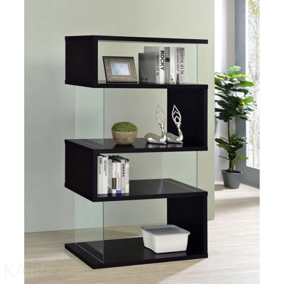 Black 63-Inch 4-Shelf Bookshelf