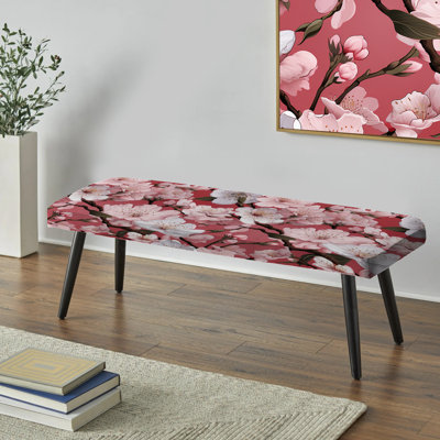 Banc japonais rembourré floral rose Sakura Blossoms