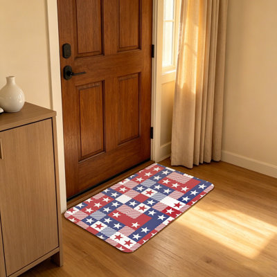 Tapis d'entrée Patriotic Star Stripe Checkerboard