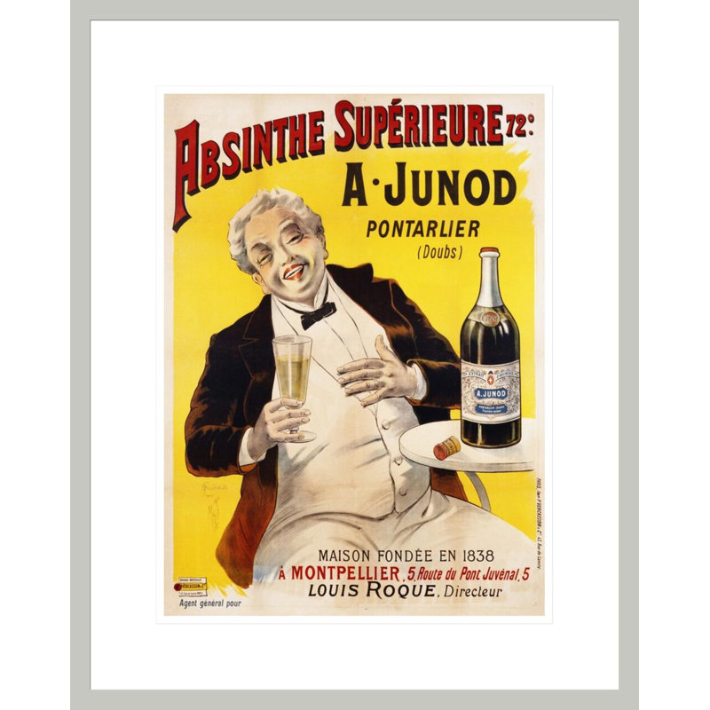 Affiche «Absinthe Superieure Beverage» par Inconnu - Impression sur toile encadrée, 21.75" H x 17.41" W
