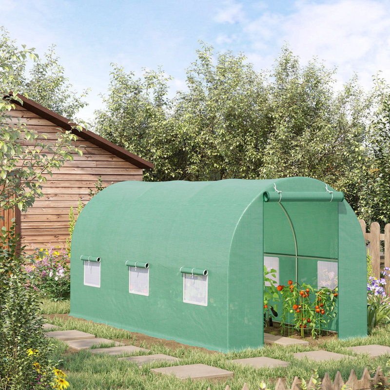 Serre de 15 pi x 6 pi x 7 pi, croissance des plantes avec une bonne ventilation, serre pour plantes: ventilation de plain-pied et cadre stable,