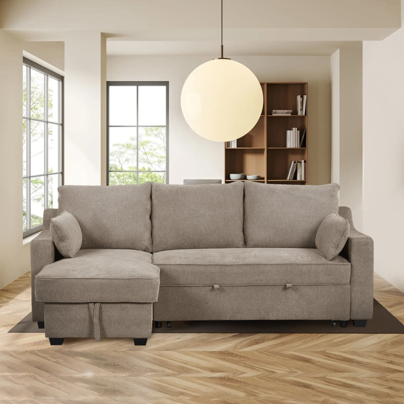 Canapé modulaire 2 pièces Amandaleigh, Polyester brun pâle
