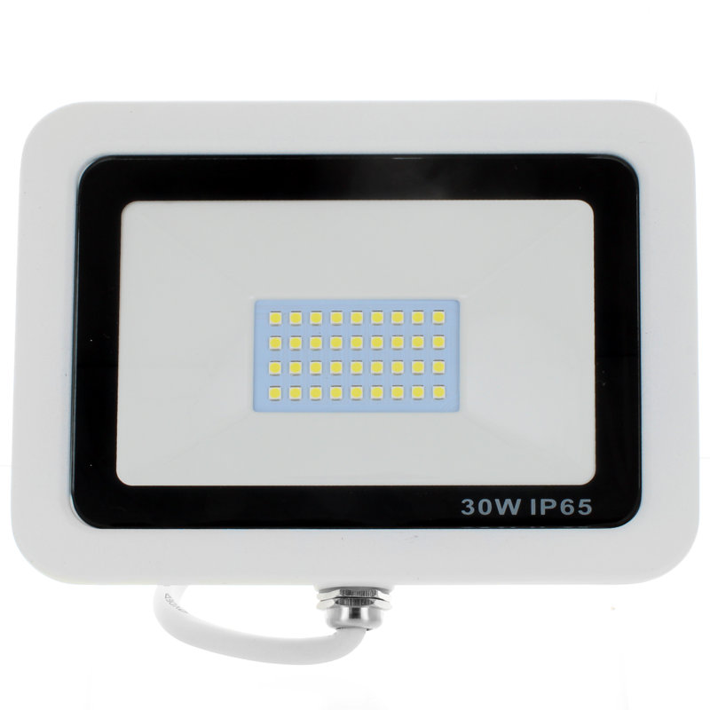 30-Watt LED Outdoor Security Flood Light, White 