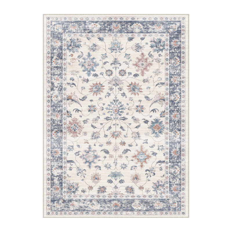 Tapis cerise lavable à la machine avec envers antidérapant, Rectangulaire 8 pi x 10 pi