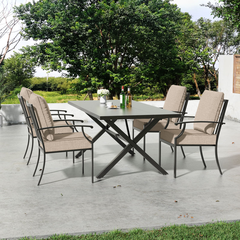 Ensemble de salle à manger de patio, 4, Tanné
