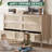6-Drawer Natural Rattan Dresser with Golden Handles - Farmhouse Wood Chest of Drawers for Bedroom, Living Room, Entryway & Hallway