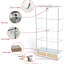 Petite vitrine en verre à 4 tablettes avec éclairage à DEL de 13 couleurs, fonction de verrouillage et 2 tiroirs pour bureau, salon, boîte de rangement multifonctionnelle blanche à montage rapide-407757902