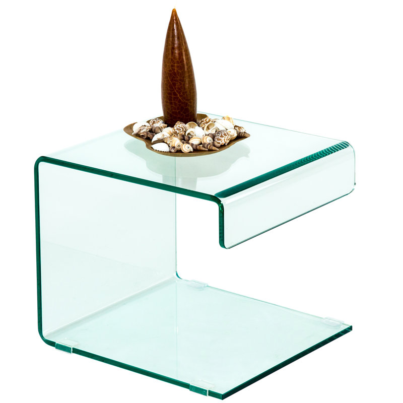 Amalia Glass Top C Table End Table