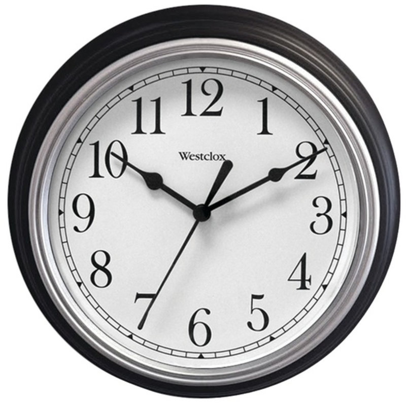 Horloge murale 9 po Aric, Noir