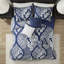 6 pièces de courtepointe très grand / très grand, coton, indigo avec coussins décoratifs en coton, indigo,-130531024-130531025