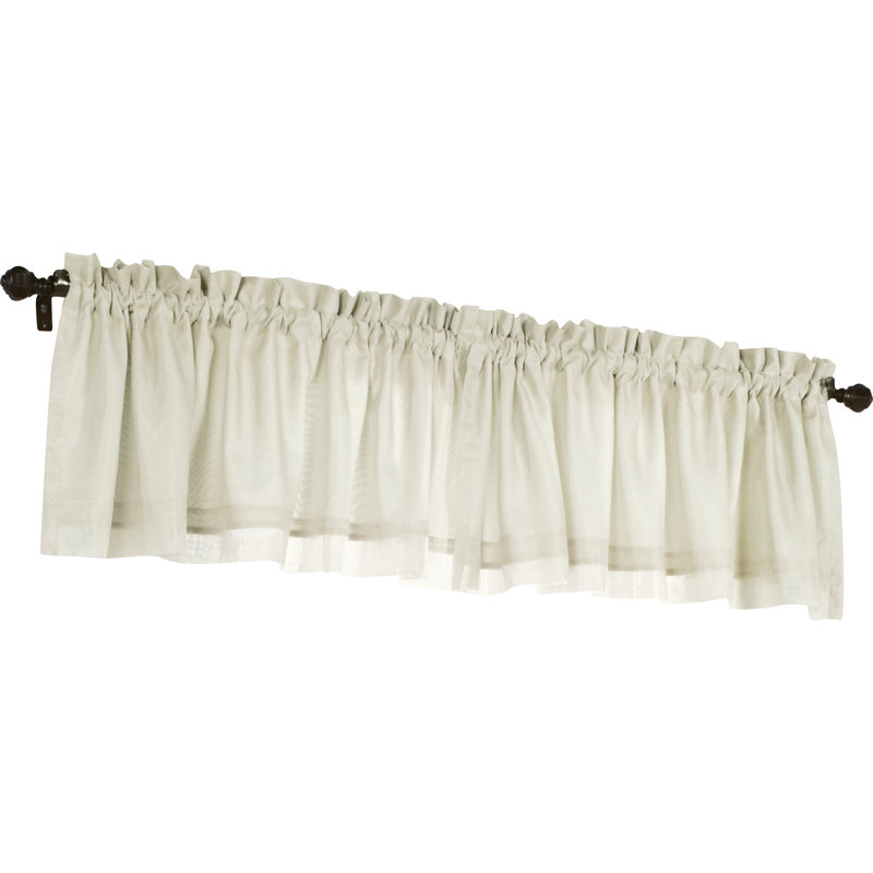 Villareal Tailored 54''W Curtain Valance, Ivory