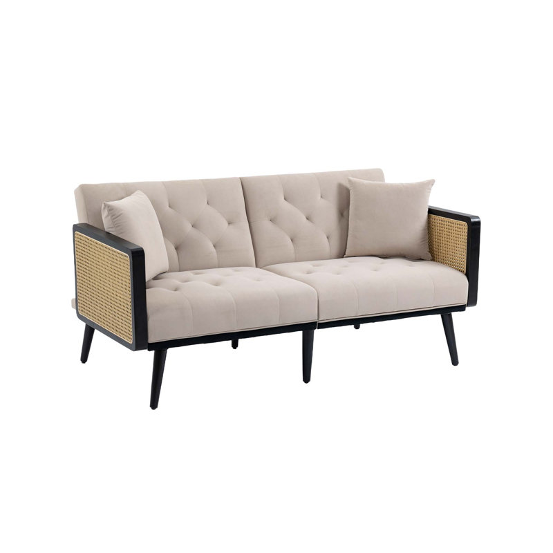 Canapé avec causeuse Accent, Velours beige
