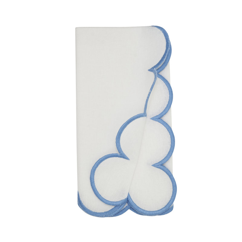 Paddock 100% Cotton Rectangle Napkin, White/Blue