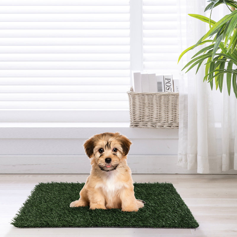 Ensemble de deux grands tapis d'urine pour animaux de compagnie avec gazon artificiel réaliste pour les soins dans divers environnements intérieurs comme les appartements et les patios Facile à utiliser pour former les animaux de compagnie Aucun assemblage Longue durée de vie remplaçable