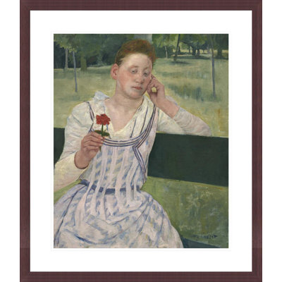 «Woman with a Zinnia» par Mary Cassatt, impression giclée sur cadre