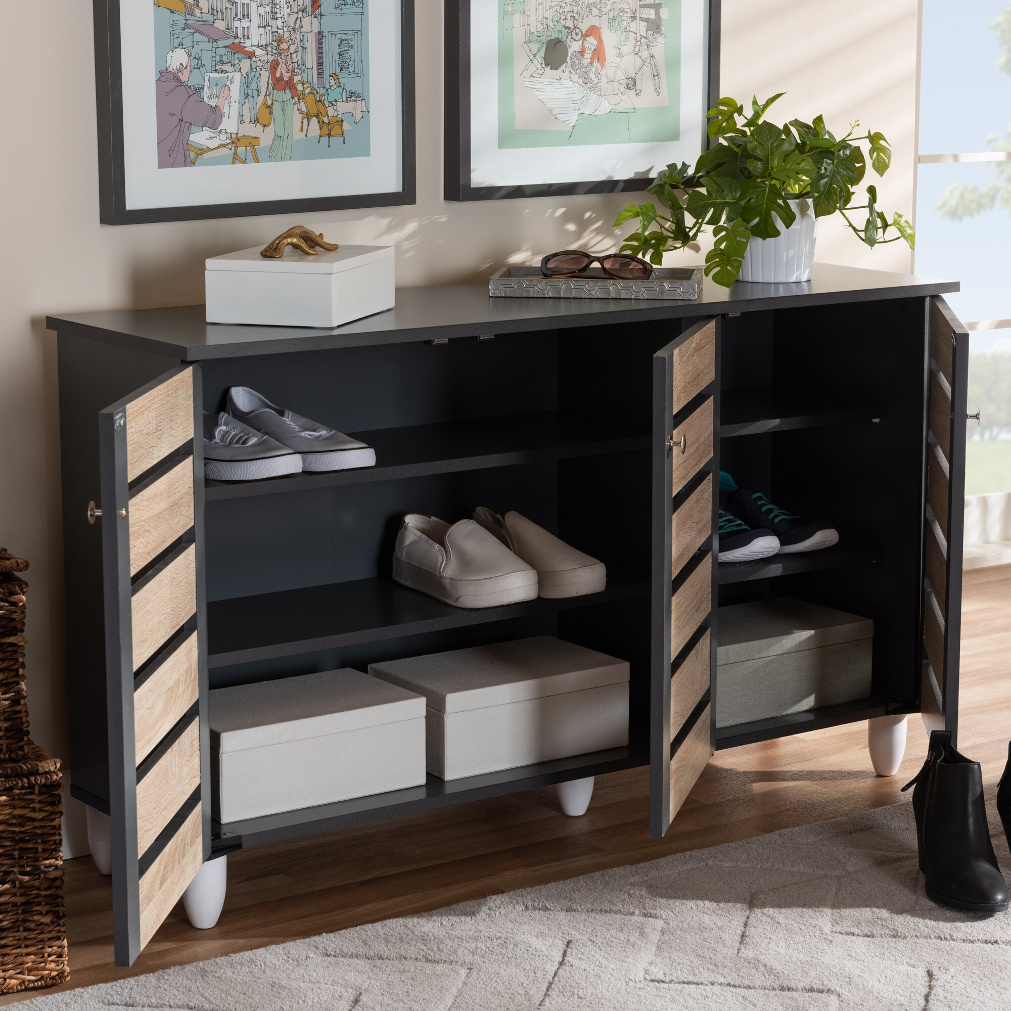 Shoe storage cabinet ebern designs hot sale