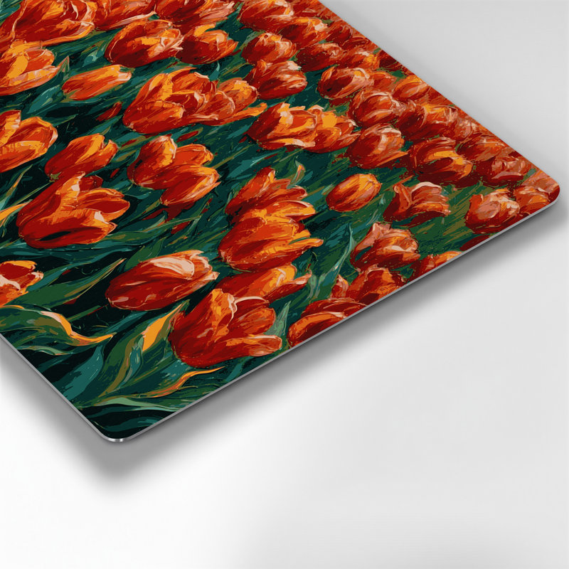 «Botanical Tulips», art mural en métal vert, H 24 po x l 36 po