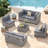 6 - Person Outdoor Patio Conversation Set with Cushions-195091143
