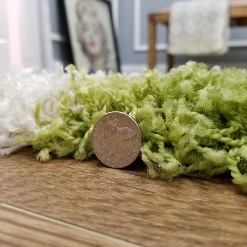 Tapis vert à poils longs Anie, Rectangle 3 pi 3 po x 4 pi 8 po
