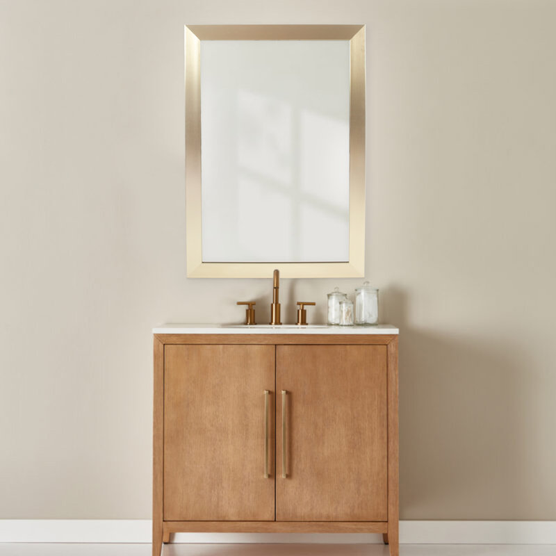 Miroir Laurel bronze brossé, Bronze brossé