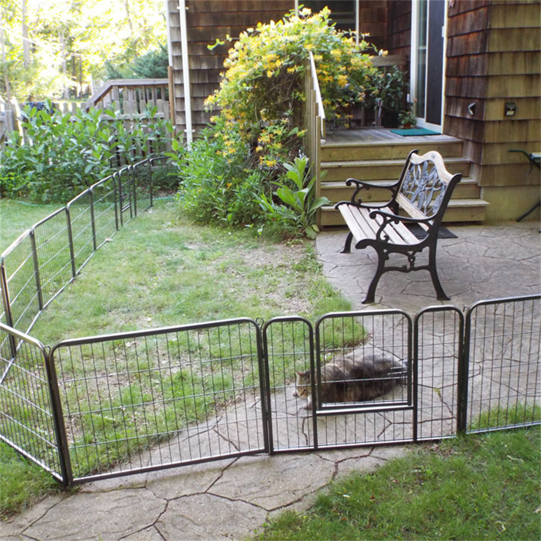 24'' H 16 Panel Metal Exercise Pen With Door Aaronam