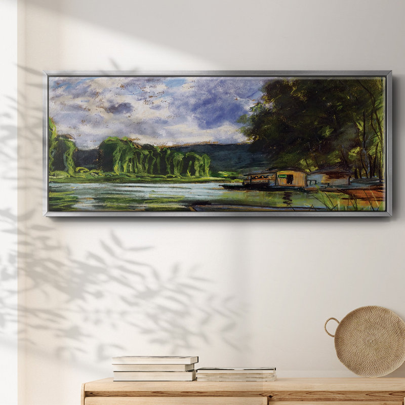 Les berges de la seine près de Jeufosse (Eure), 1880 - Toile encadrée