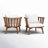 2 Piece Patio Chair (Teak; White)