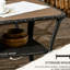 Table basse de patio avec compartiment de rangement abondant - Côté PE pour le jardin, le porche, le comptoir en bois-plastique composite à 2 couches de la cour arrière, nuance brune mixte