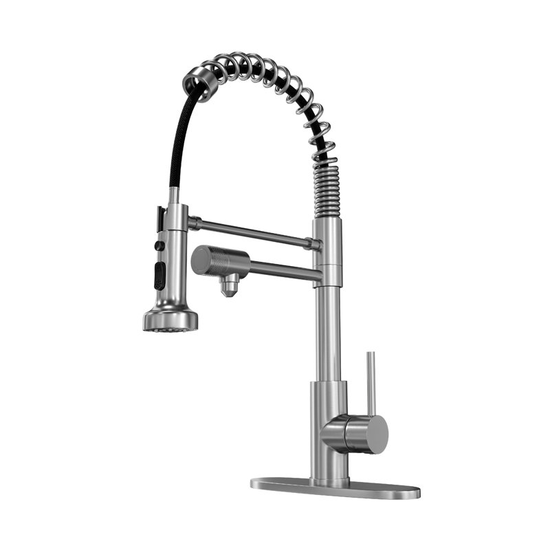mondawe Pull Down Kitchen Faucet, Brushed Nickel