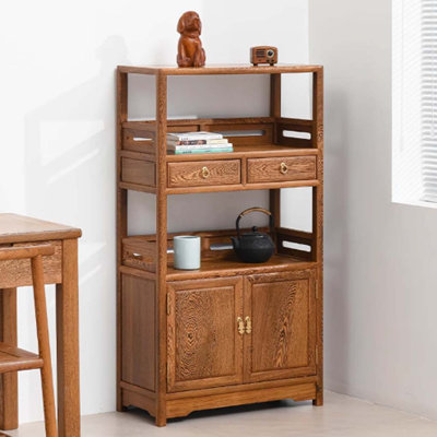 Simple solid wood storage cabinet bookcase