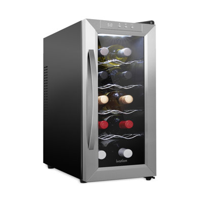 Schmck Single Zone 10.4'' Freestanding 10 Bottle Wine Refrigerator