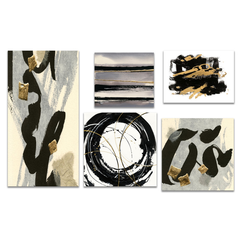 « glam gold collection », ensemble de 5 reproductions d’art sur toile