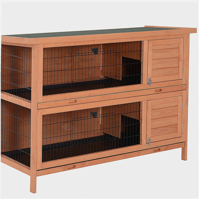 Maison pour petits animaux en bois avec cage verrouillable 54 po PawHut