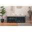 Banc de rangement patiné avec placage d'acacia-106900670
